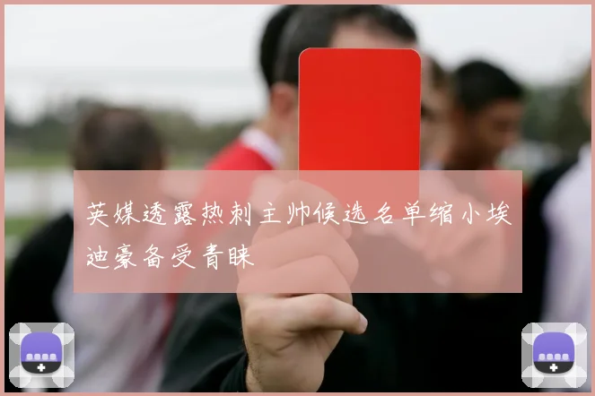 英媒透露热刺主帅候选名单缩小埃迪豪备受青睐